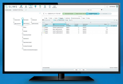 Agilent GC software OpenLAB and SLIMS on screen